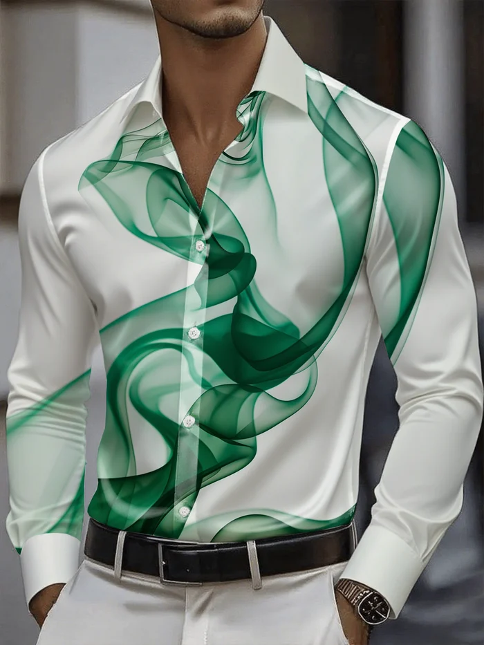 Men's Satin Luxe Long Sleeve Button Down Shirt