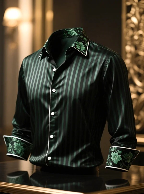 Men's Satin Luxe Long Sleeve Button Down Shirt