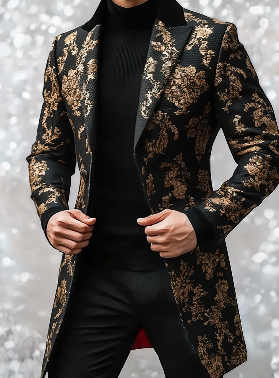 Men's Blazer  Business Casual Fashion Print Jacket Suit