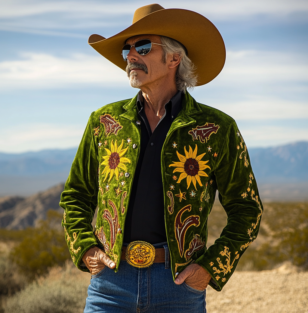 Men American Western Suit Outdoor Jacket Blazer