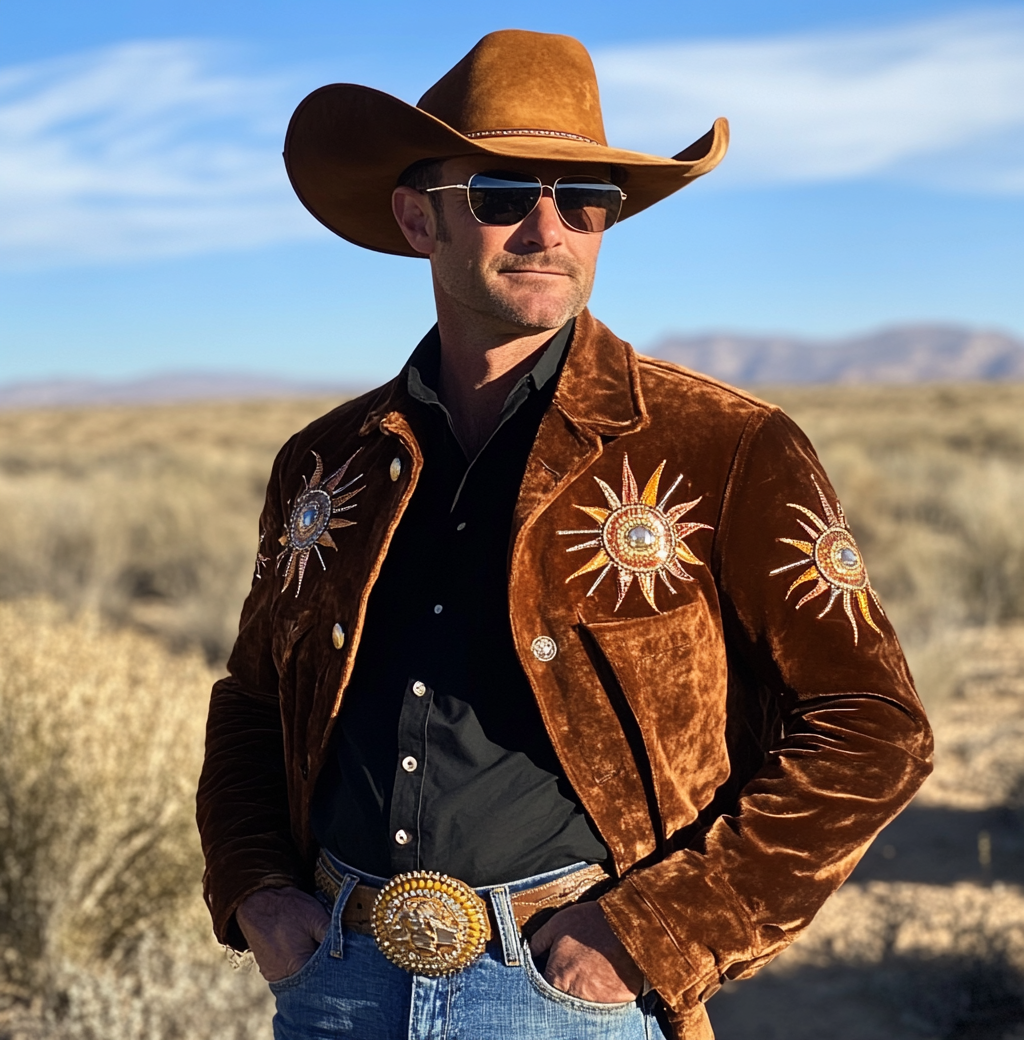 Men American Western Suit Outdoor Jacket Blazer