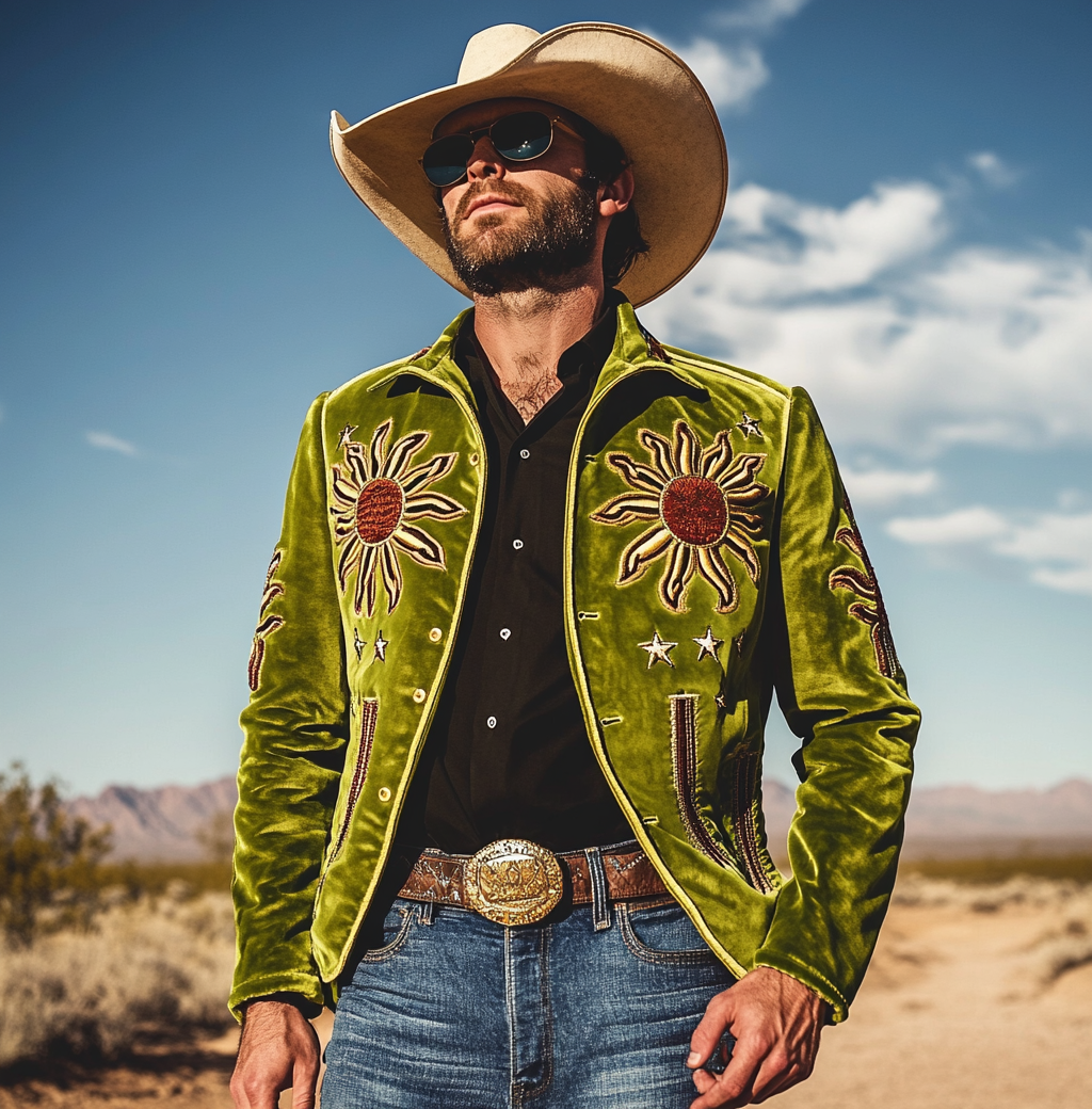 Men American Western Suit Outdoor Jacket Blazer