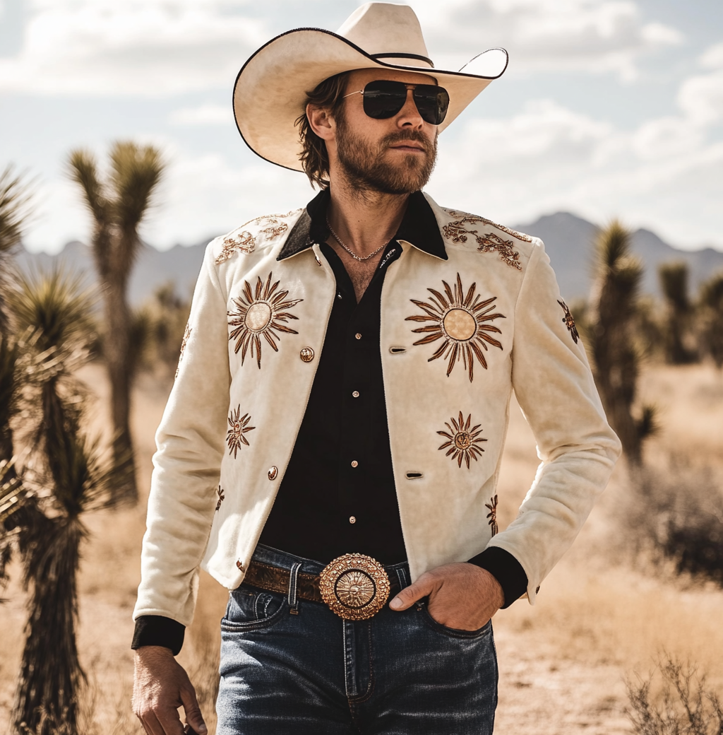 Men American Western Suit Outdoor Jacket Blazer