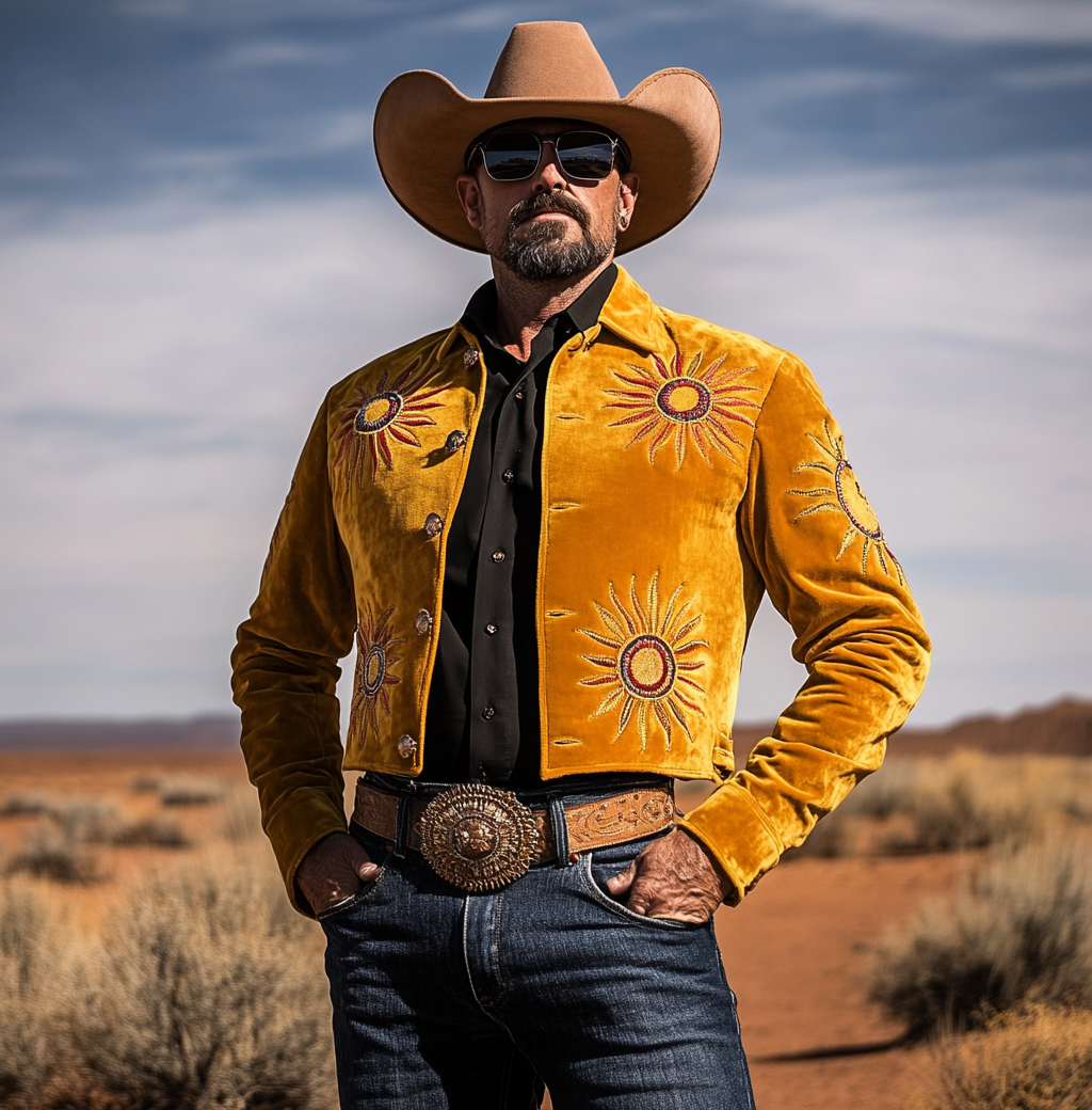 Men American Western Suit Outdoor Jacket Blazer