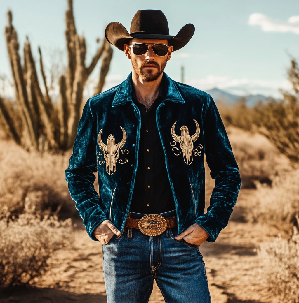 Men American Western Suit Outdoor Jacket Blazer