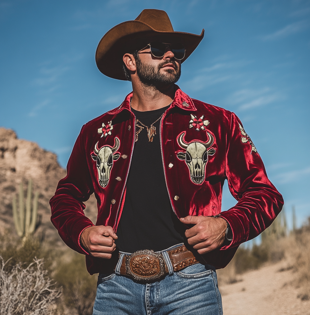 Men American Western Suit Outdoor Jacket Blazer