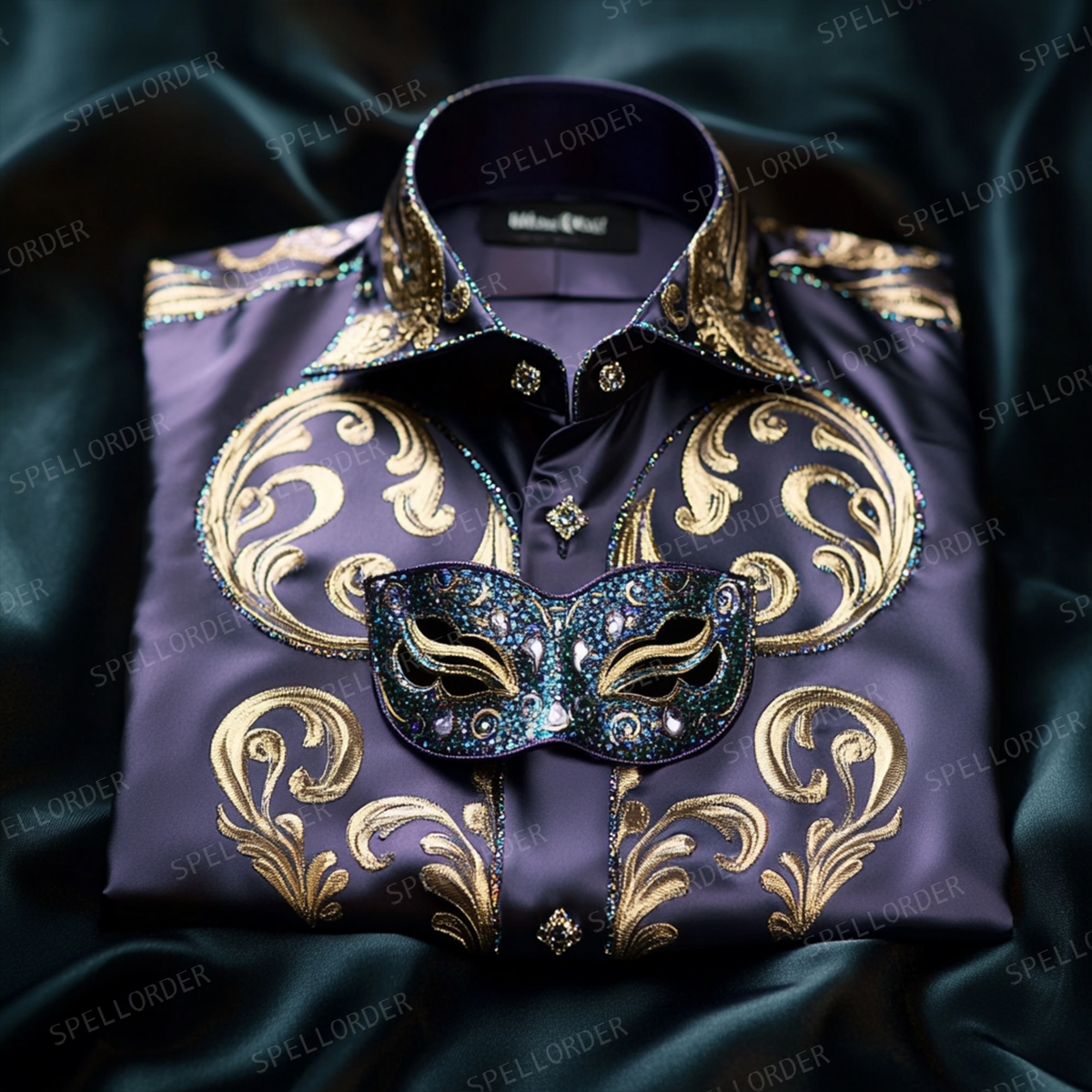 Men Elegance Luxurious Mardi Gras Shirt 