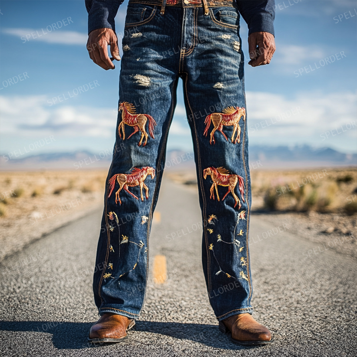 American western style jeans 