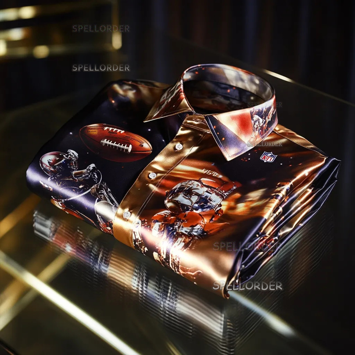 Perfect Fit Comfortable Luxurious Super Bowl Exclusive Design Pattern Casual vacation Long Sleeve Shirt