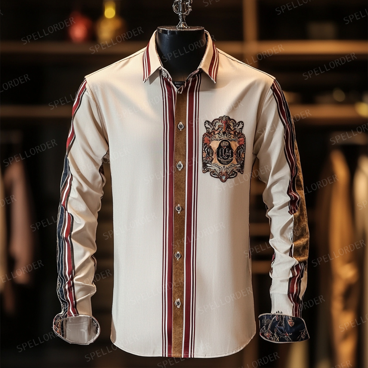 Luxury exclusive design classic western outdoor business vacation casual long sleeves shirt
