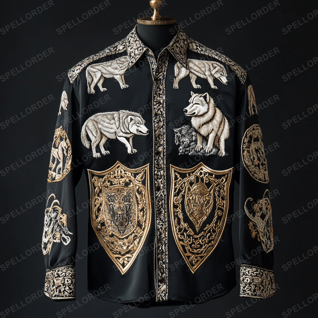 Classic viking style wrinkle-resistant formal casual long sleeve shirt