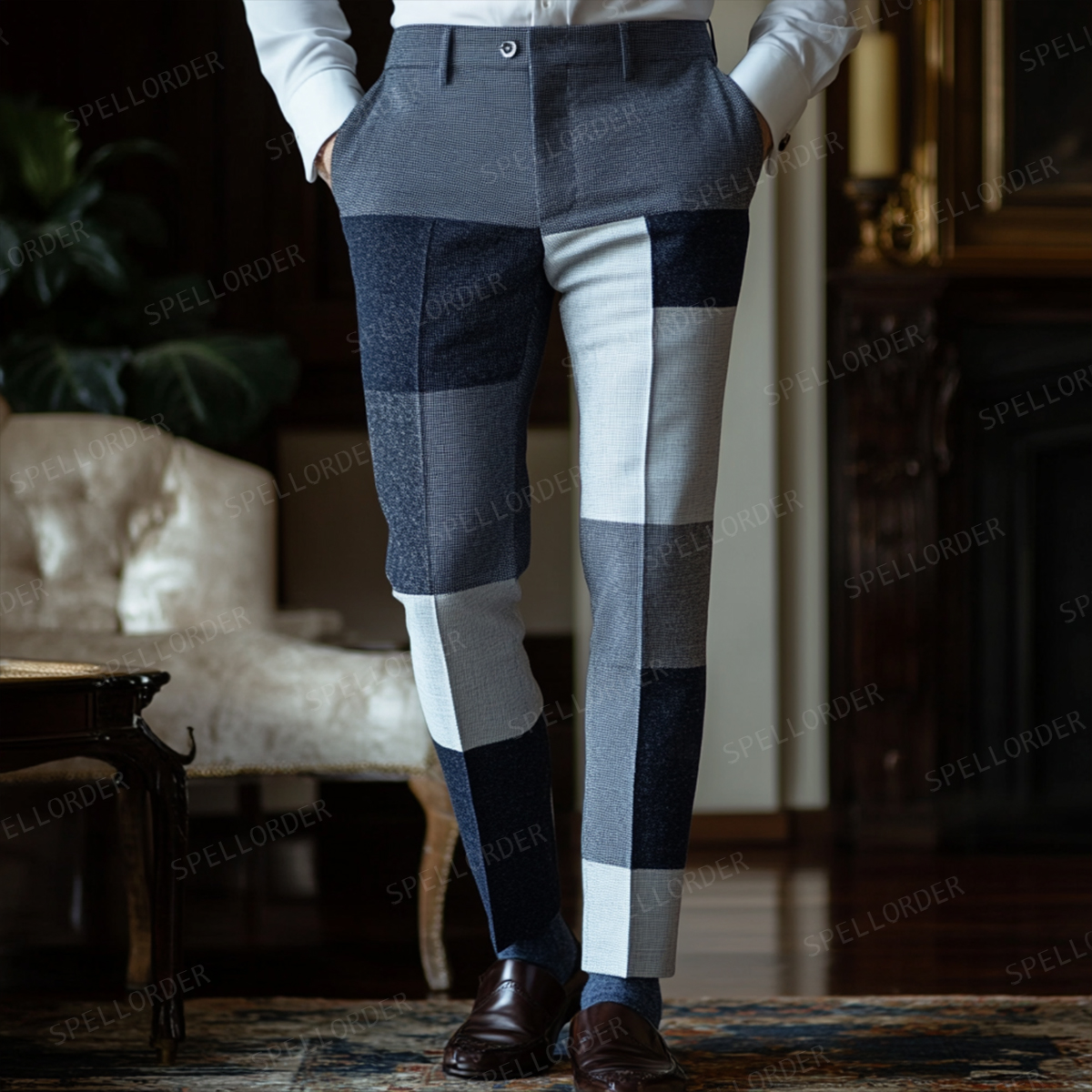 Men's fashion Slim-fit Pants Business Casual Trousers