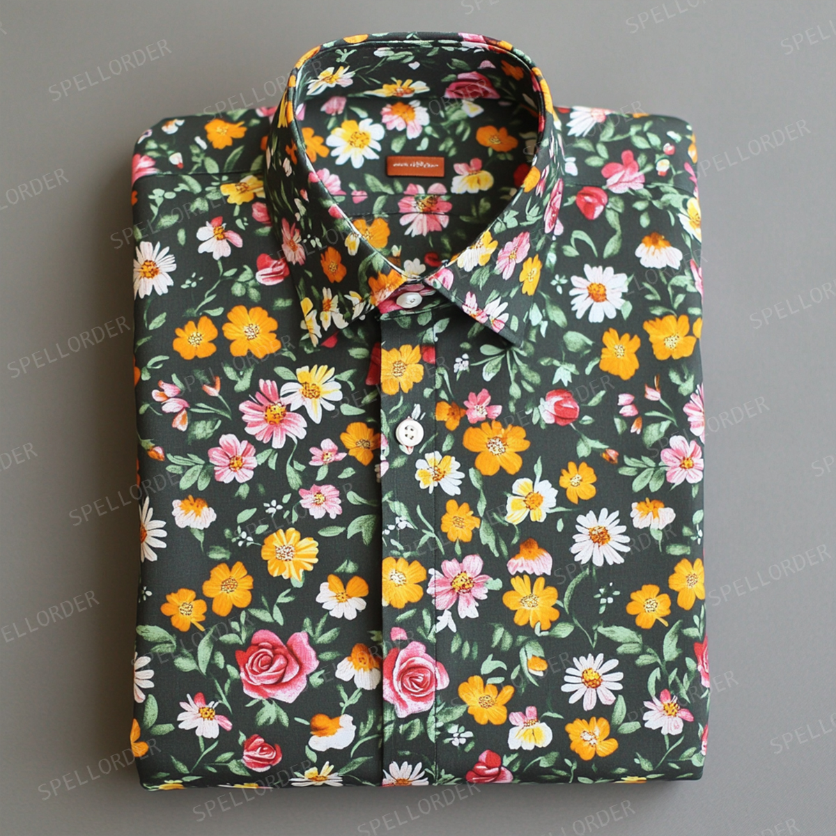 Spring Fashion Business Casual Floral Pattern Resort Shirt