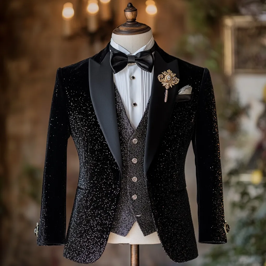 Men's Luxury Embroidery  Business Casual Fashion Blazer Jacket Suit  Jacke Anzug