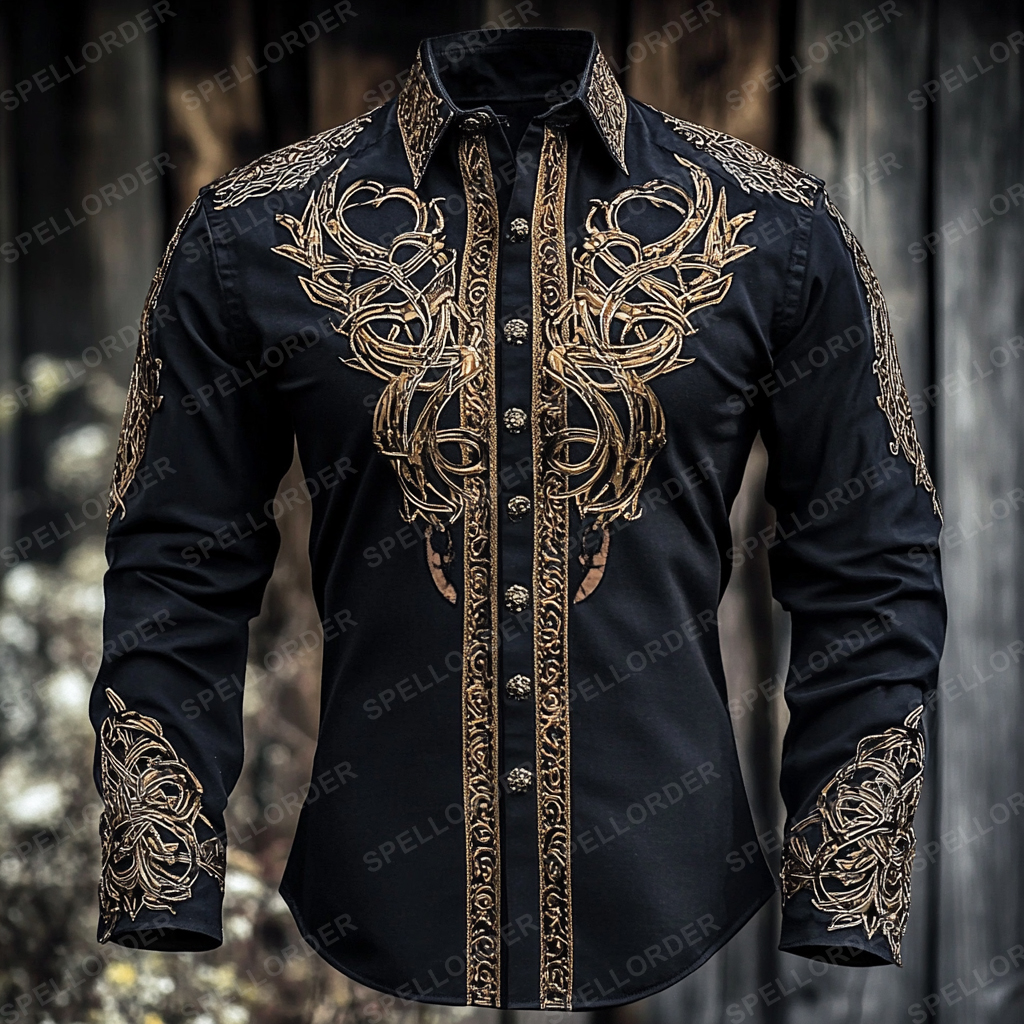 Classic viking style wrinkle-resistant formal casual long sleeve shirt