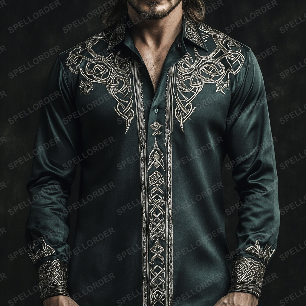 Luxury classic viking style outdoor vacation business casual long sleeve shirt