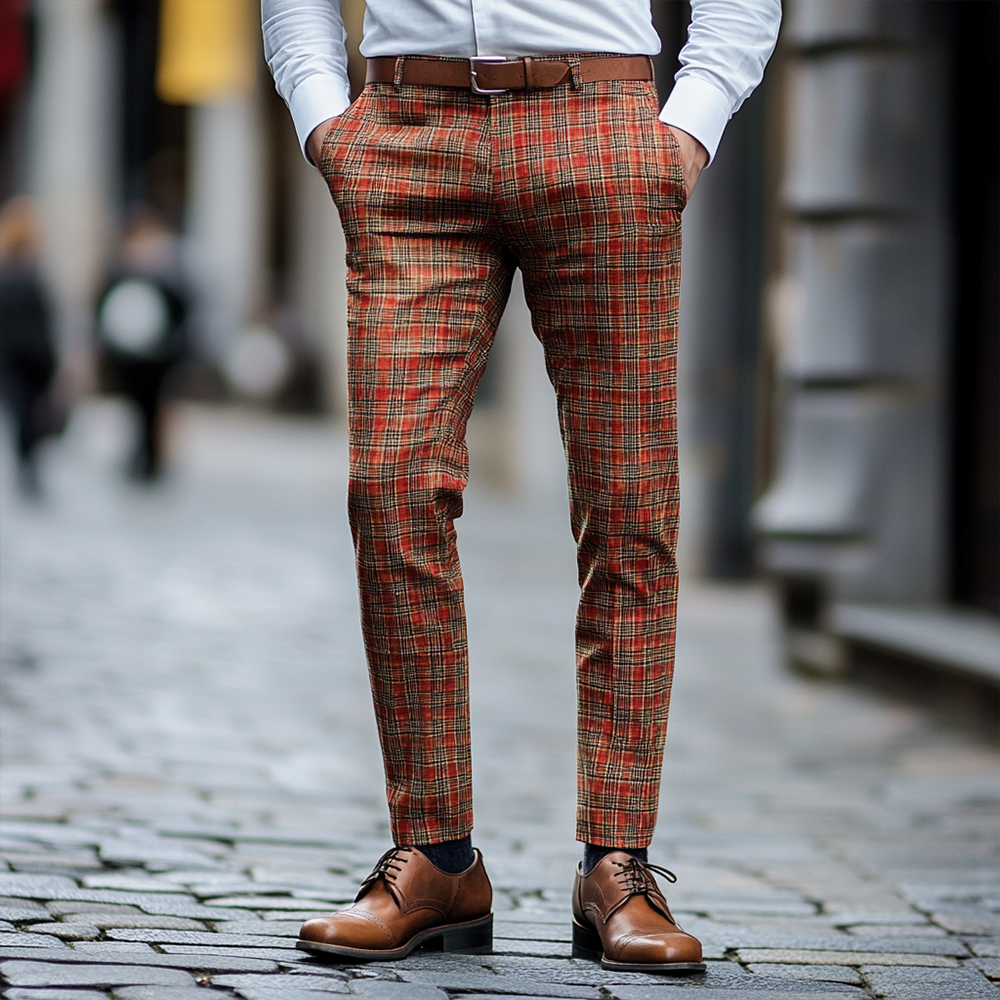 Men's fashion Slim-fit Pants Business Casual Trousers