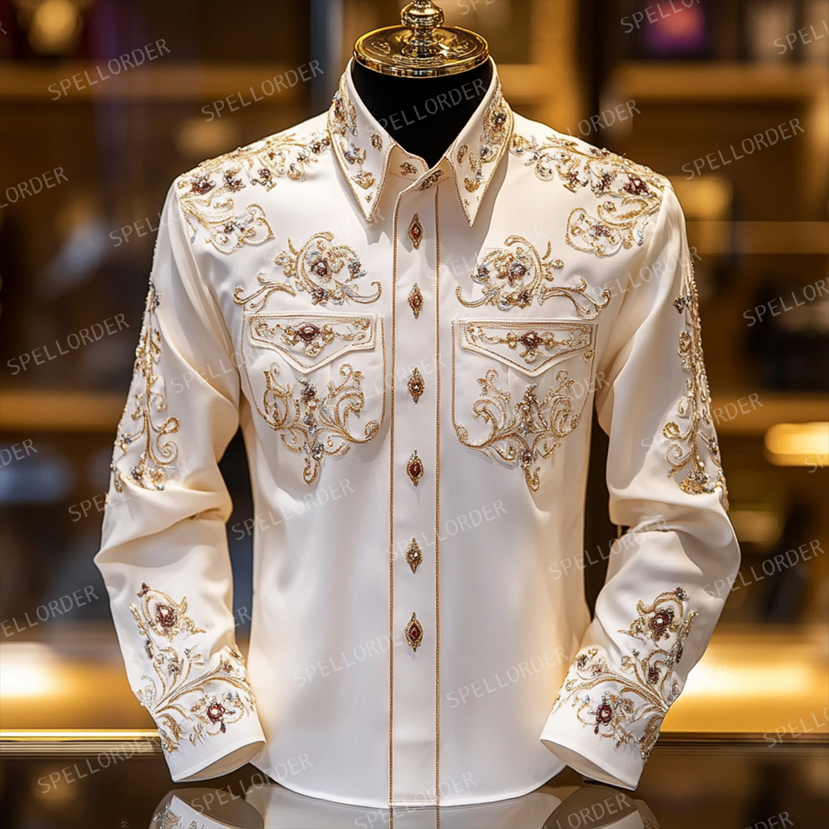 Western luxury exclusive design classic business vacation casual shirt