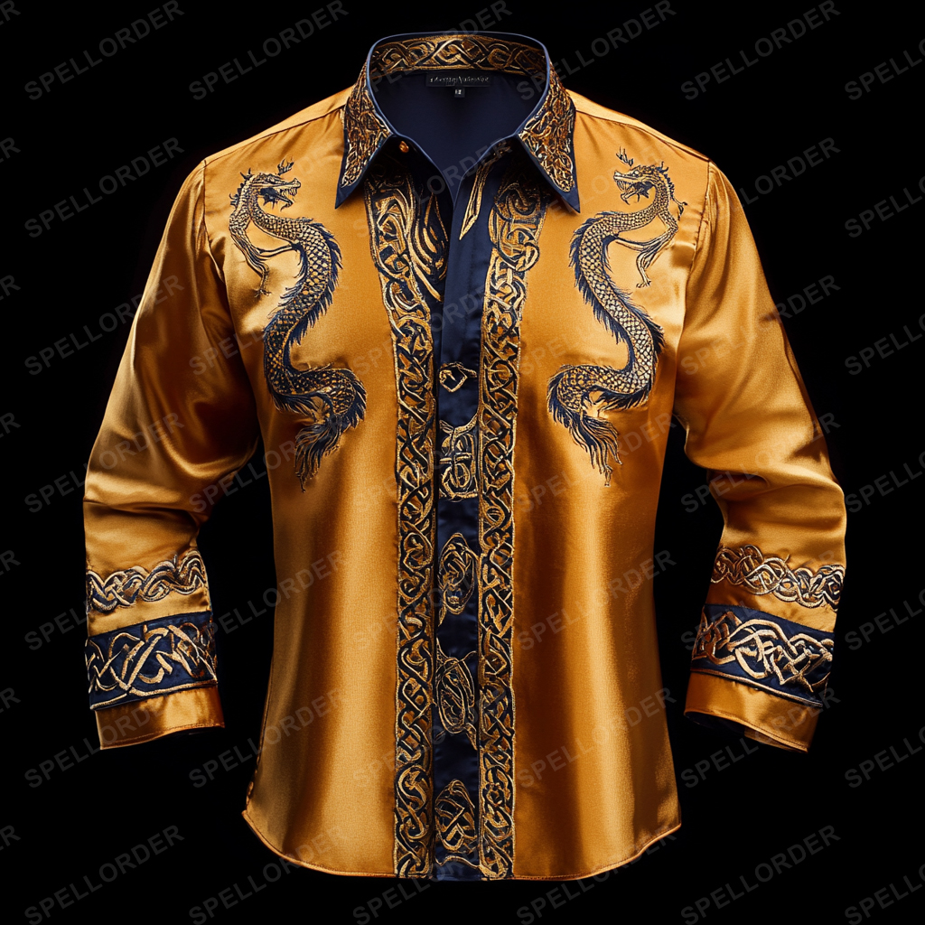 Luxury classic viking style outdoor vacation business casual long sleeve shirt