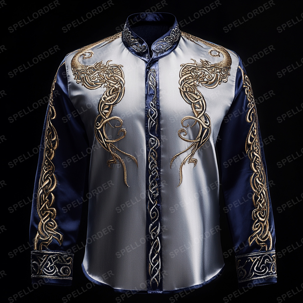 Luxury classic viking style outdoor vacation business casual long sleeve shirt