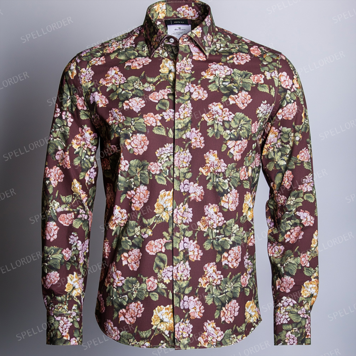 Spring Fashion Business Casual Floral Pattern Resort Shirt
