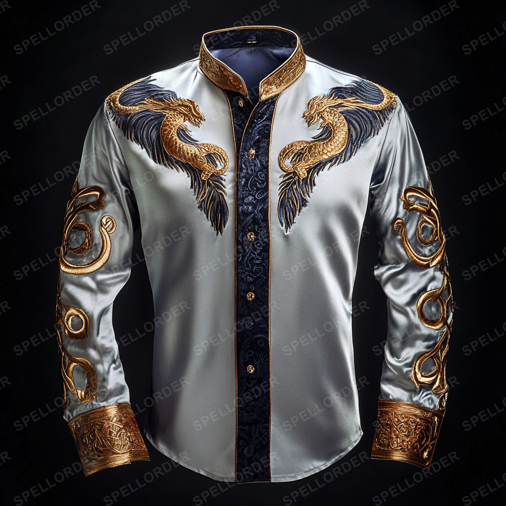 Luxury classic viking style outdoor vacation business casual long sleeve shirt