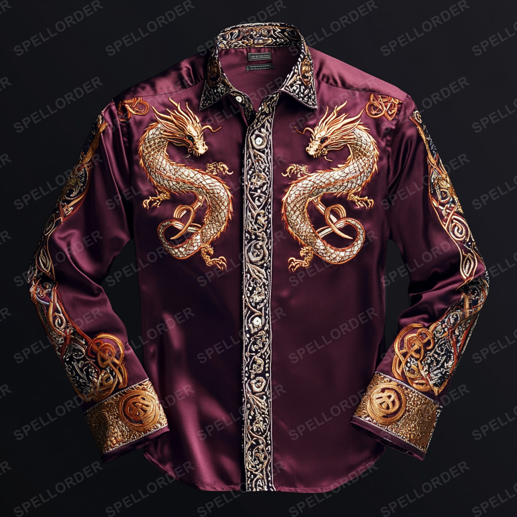 Luxury classic viking style outdoor vacation business casual long sleeve shirt