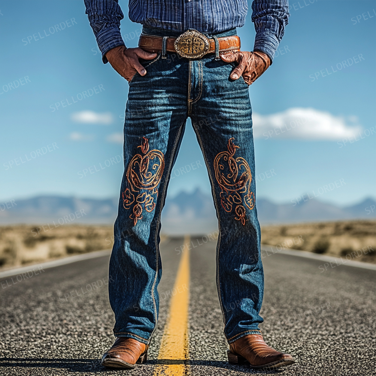 American western style jeans 
