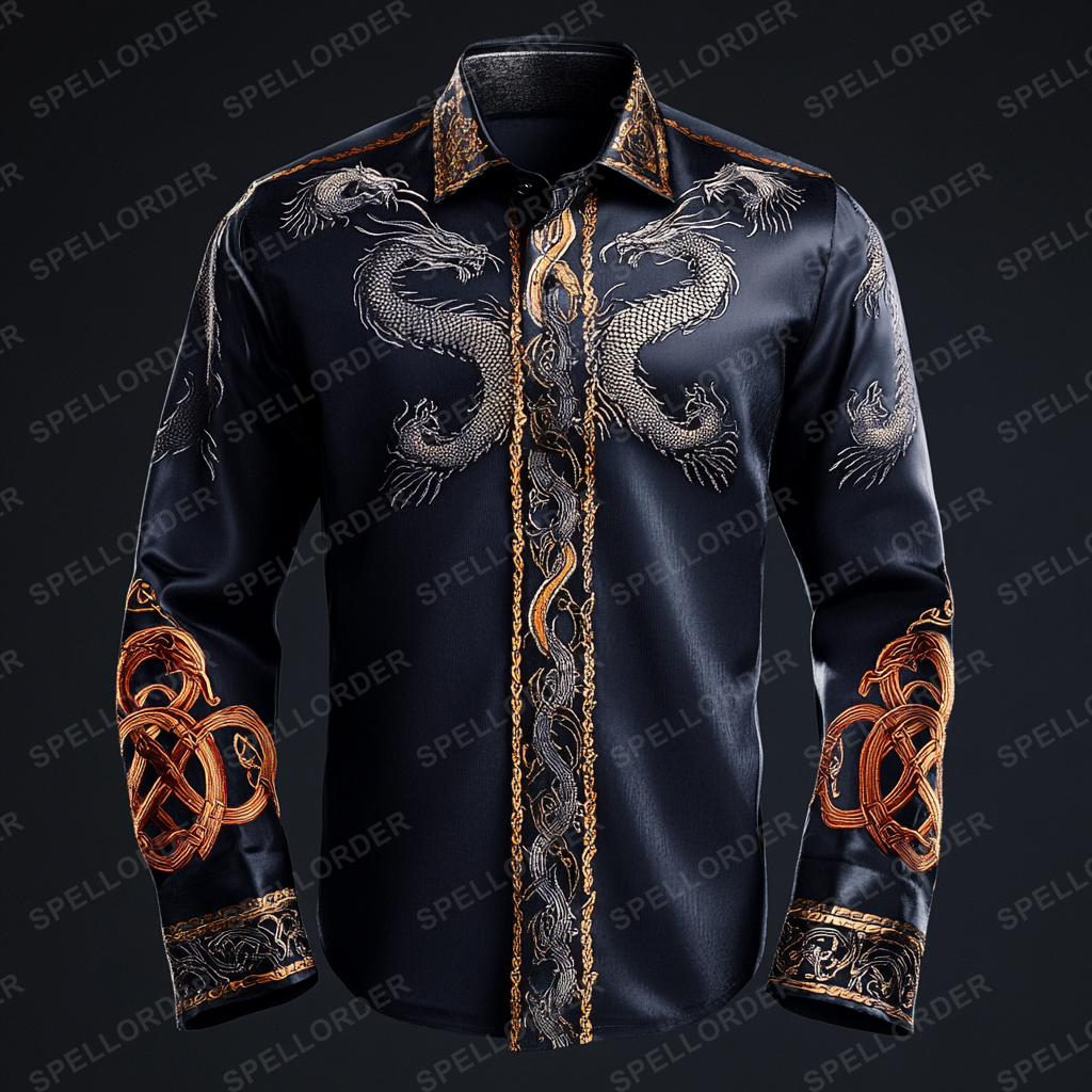 Luxury classic viking style outdoor vacation business casual long sleeve shirt