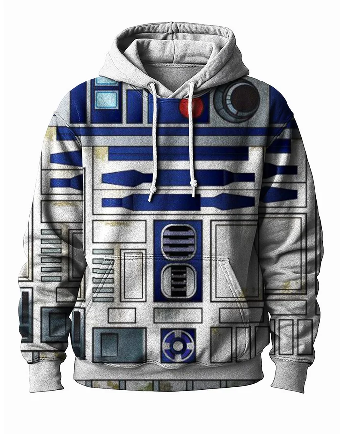 Men's Casual Planet Art Print Hoodie