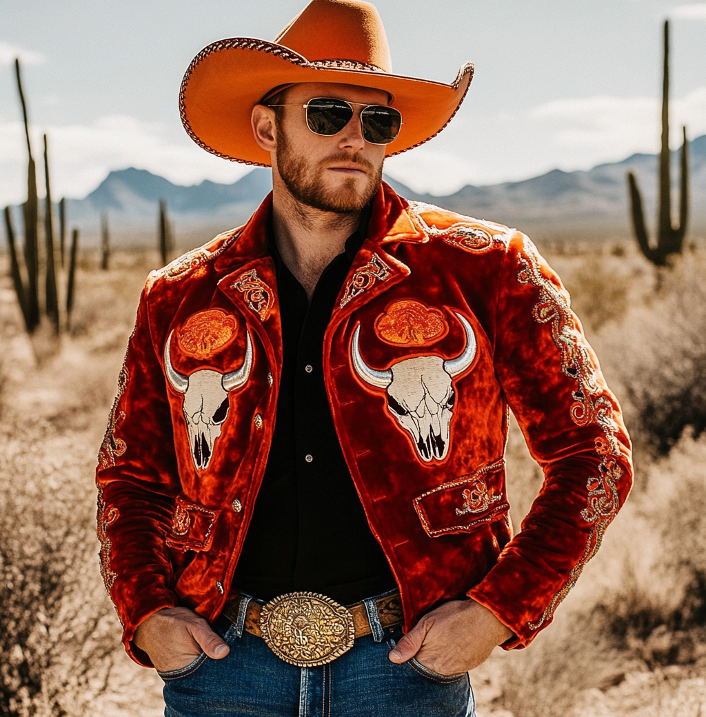 Men American Western Suit Outdoor Jacket Blazer