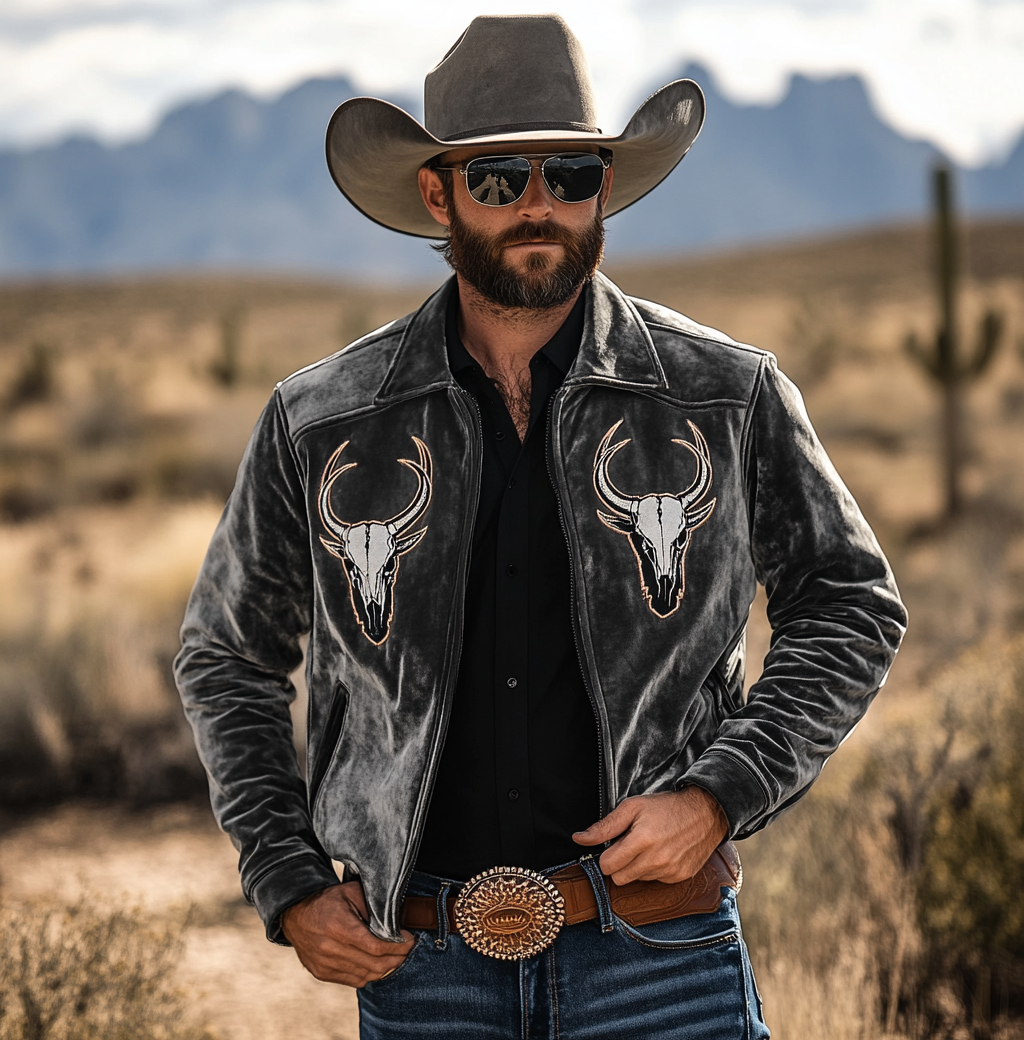 Men American Western Suit Outdoor Jacket Blazer