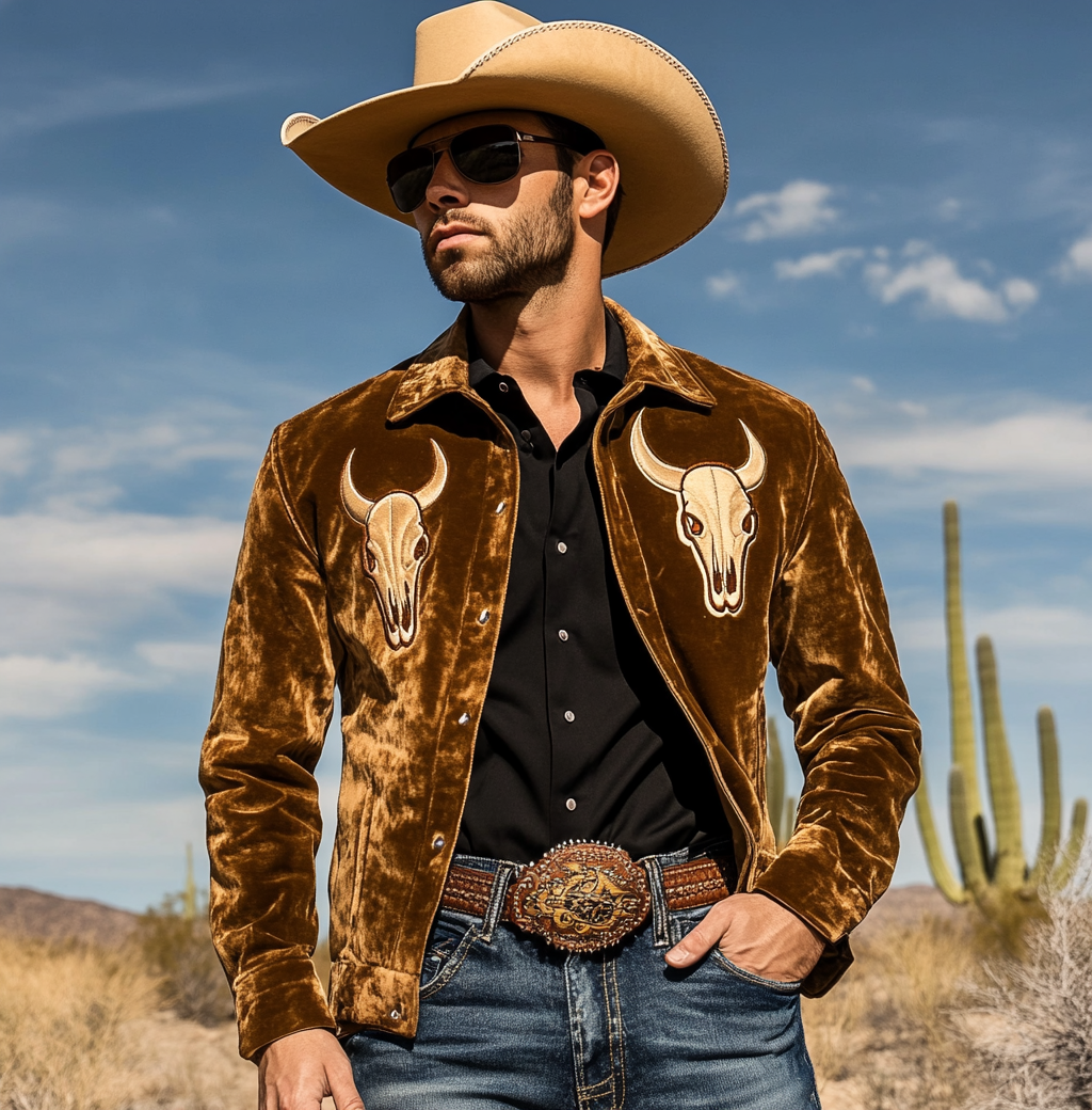 Men American Western Suit Outdoor Jacket Blazer