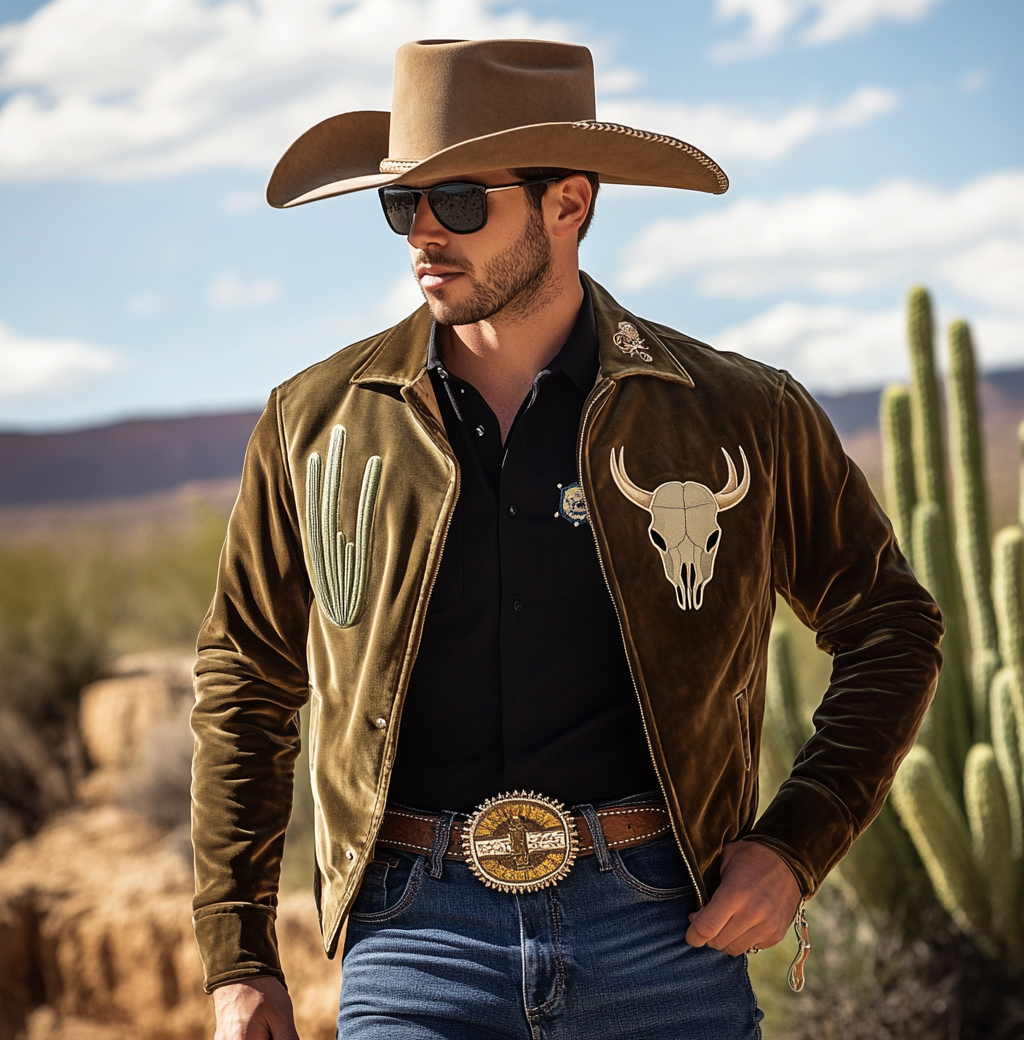 Men American Western Suit Outdoor Jacket Blazer