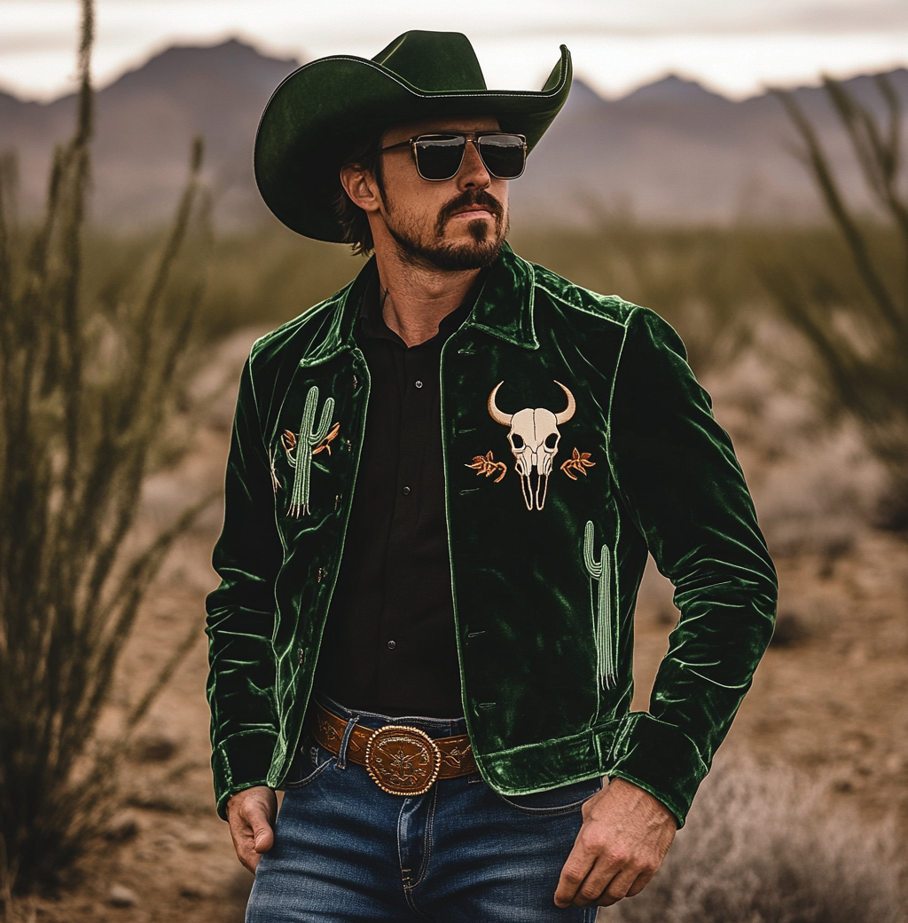 Men American Western Suit Outdoor Jacket Blazer