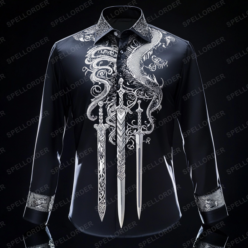 Luxury classic viking style outdoor vacation business casual long sleeve shirt