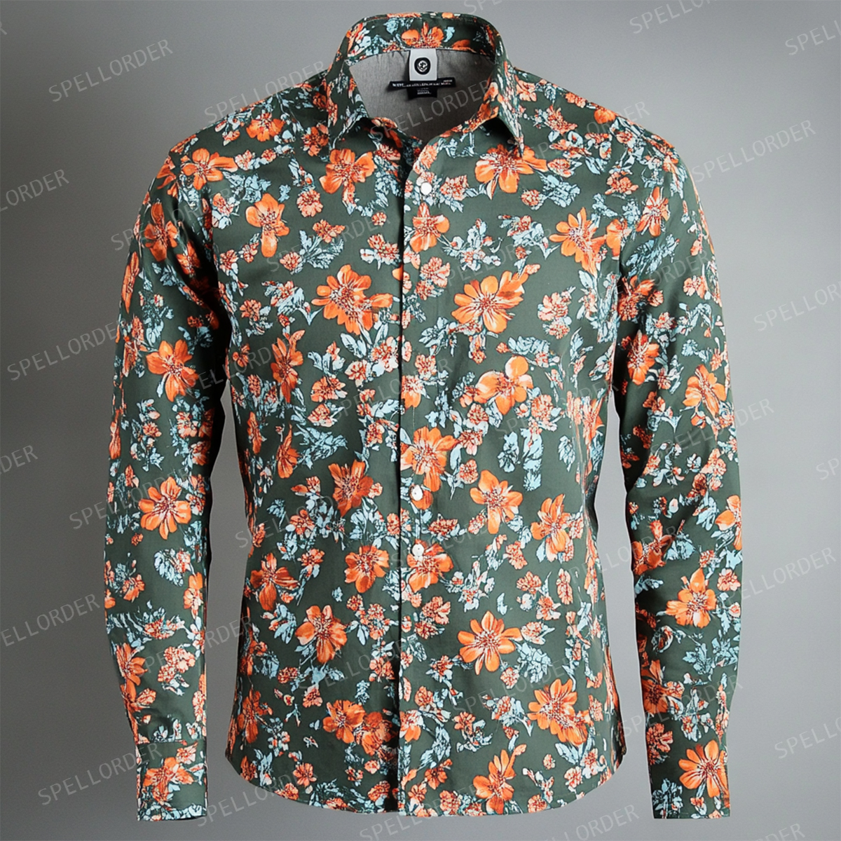 Spring Fashion Business Casual Floral Pattern Resort Shirt