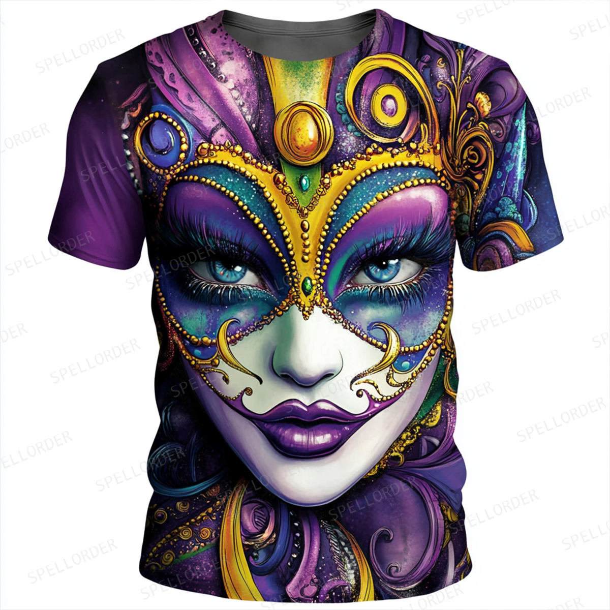 Men's Fashion Mardi Gras Casual Short Sleeves T-Shirt
