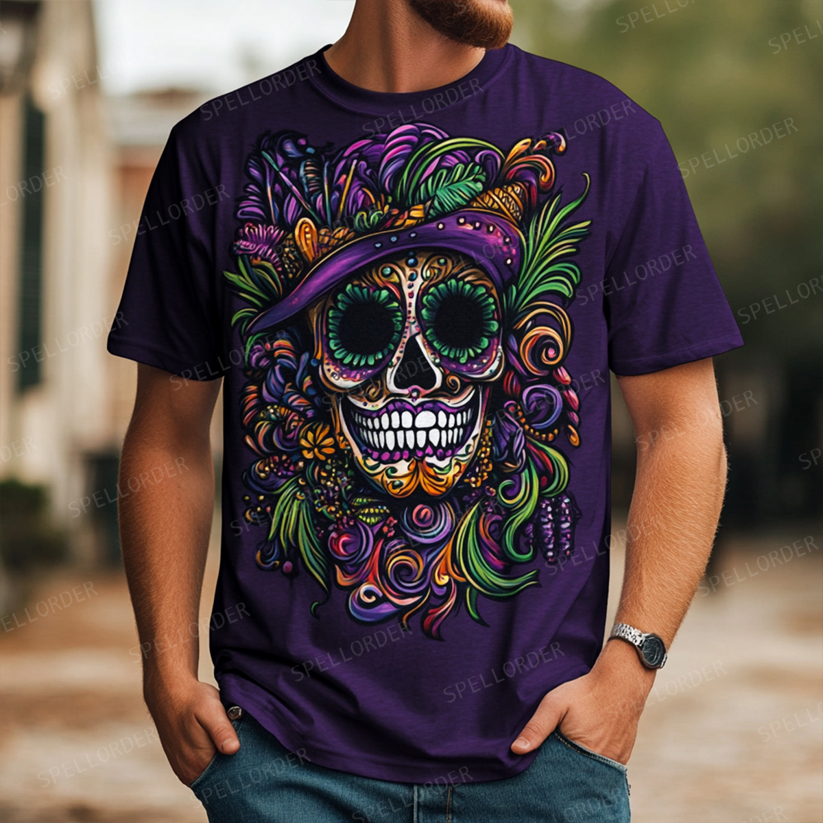 Men's Fashion Mardi Gras Casual Short Sleeves T-Shirt