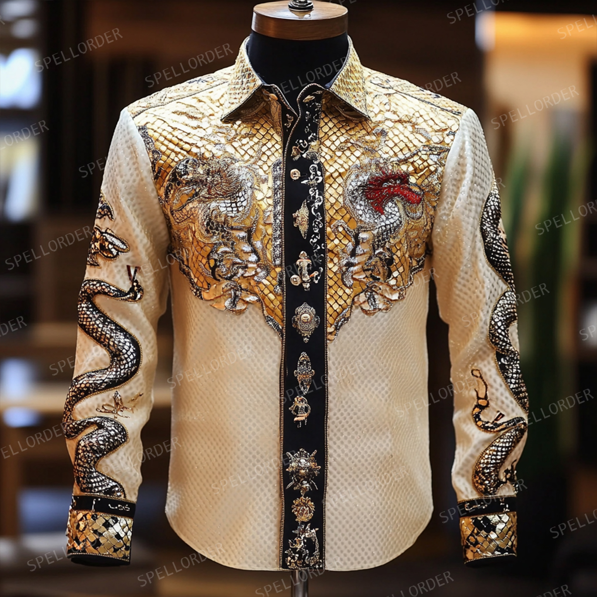 Western luxury exclusive design classic business vacation casual long sleeves shirt