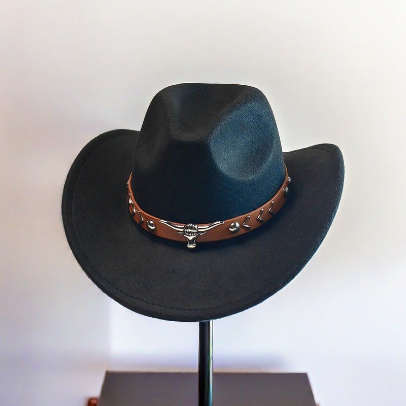 2025 New American western cowboy jazz hat felt hat men's riding outdoor travel hat