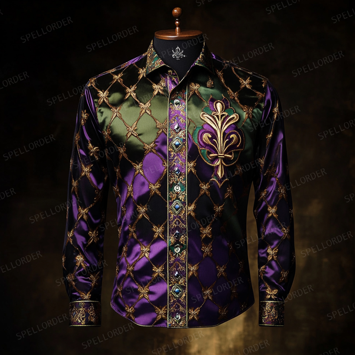 Men Elegance Luxurious Mardi Gras Shirt 