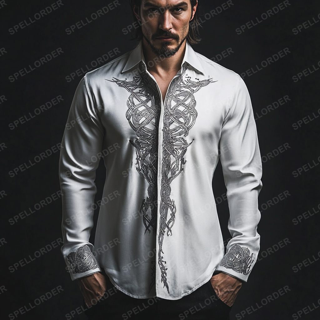 Luxury classic viking style outdoor vacation business casual long sleeve shirt