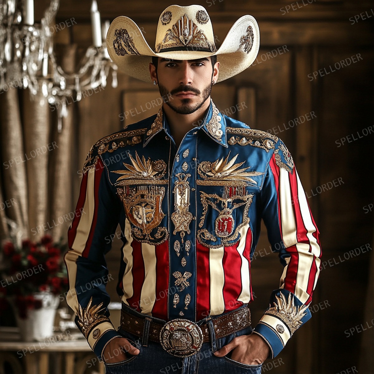 Western luxury exclusive design classic business vacation casual long sleeves shirt