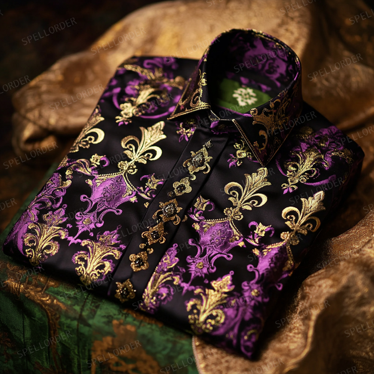 Men Elegance Luxurious Mardi Gras Shirt 