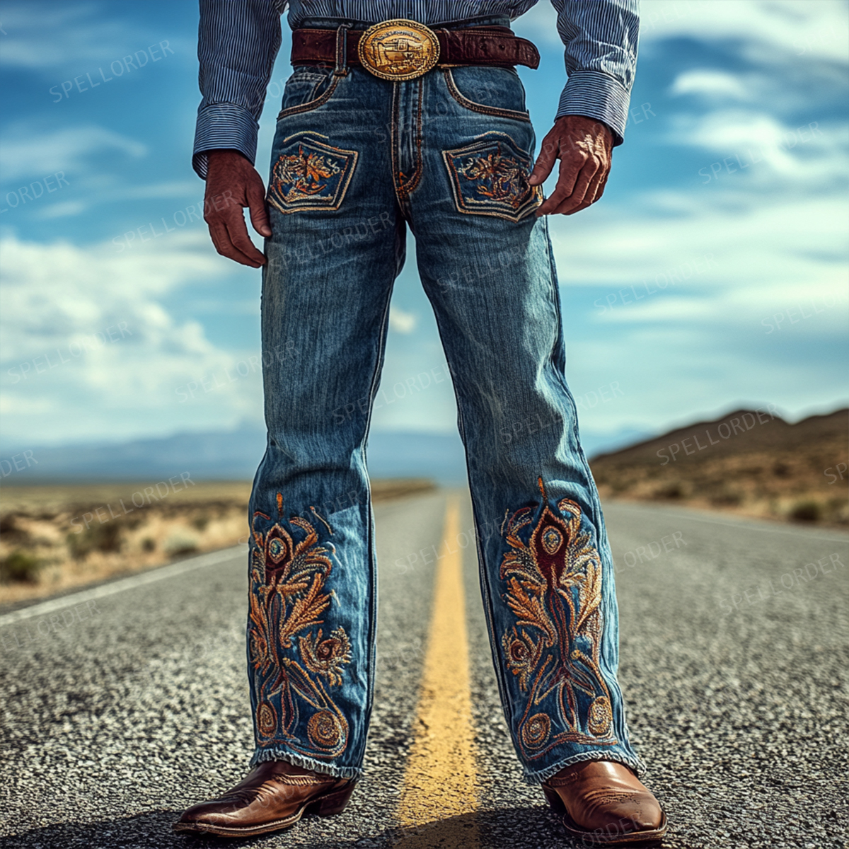 American western style jeans 