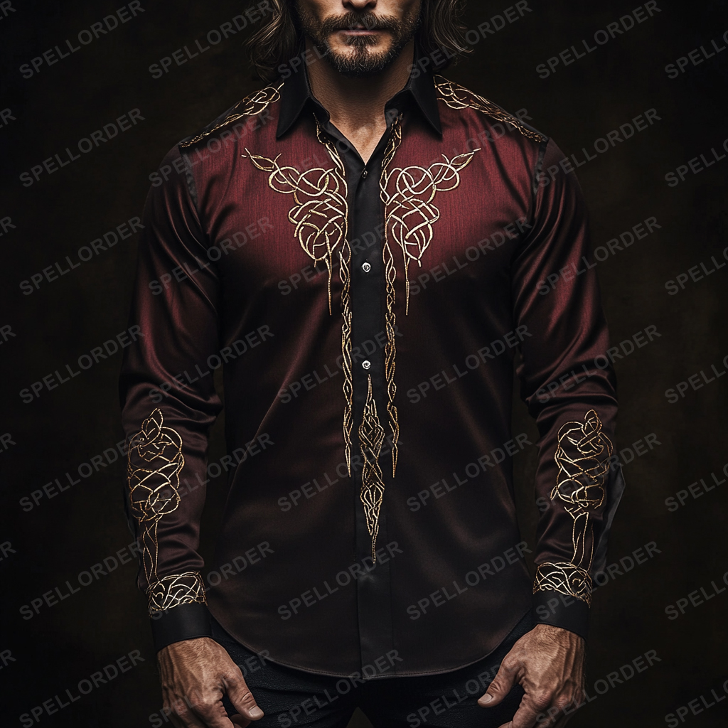 Luxury classic viking style outdoor vacation business casual long sleeve shirt