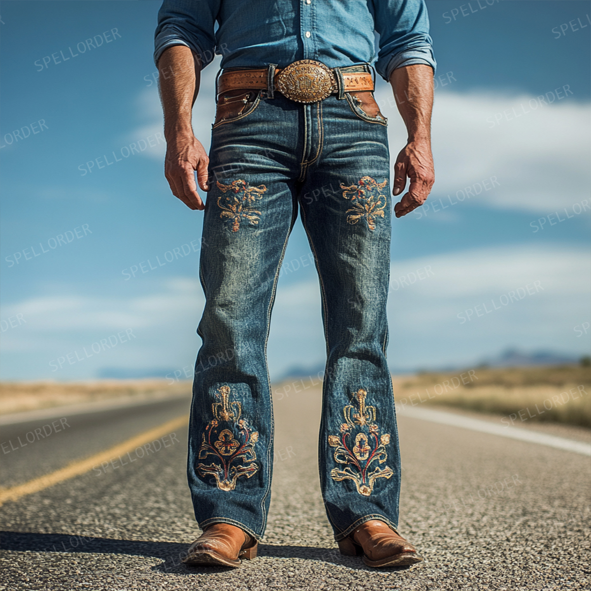 American western style jeans 