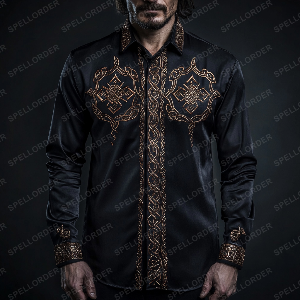 Luxury classic viking style outdoor vacation business casual long sleeve shirt