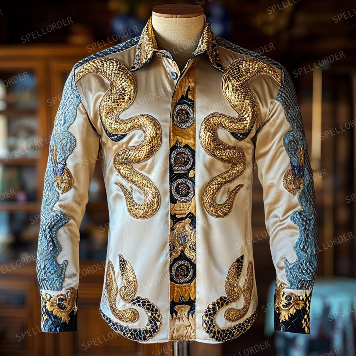 Western luxury exclusive design classic business vacation casual long sleeves shirt